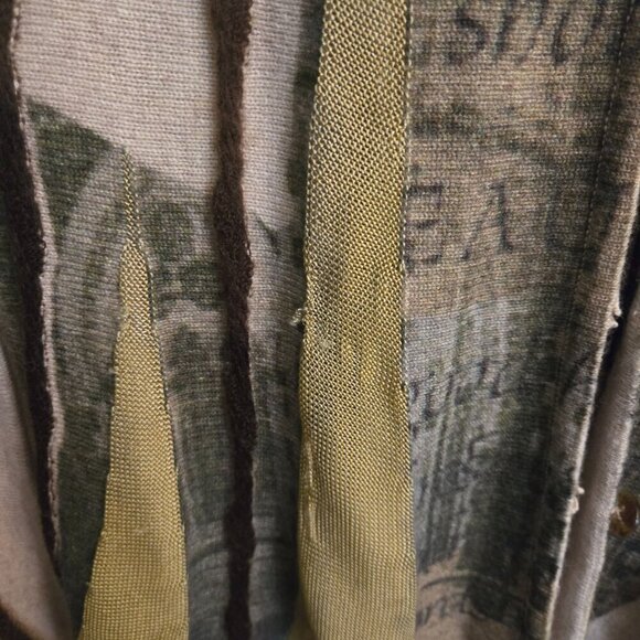 Yoshimura Knits Japan Unique Art To Wear Mixed Media Cardigan Sweater Size S - Picture 6 of 11